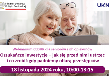 Webinarium CEDUR dla seniorów i ich opiekunów