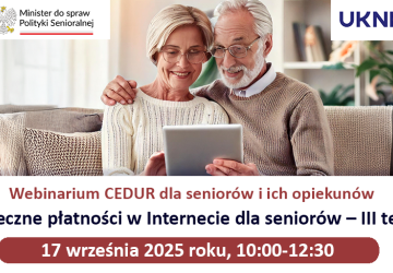 Zaproszenie na webinarium CEDUR dla seniorów i ich opiekunów 